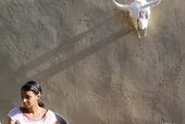 Sarah and bullhead shadow, Deer Path Lookout/British Columbia/Canada